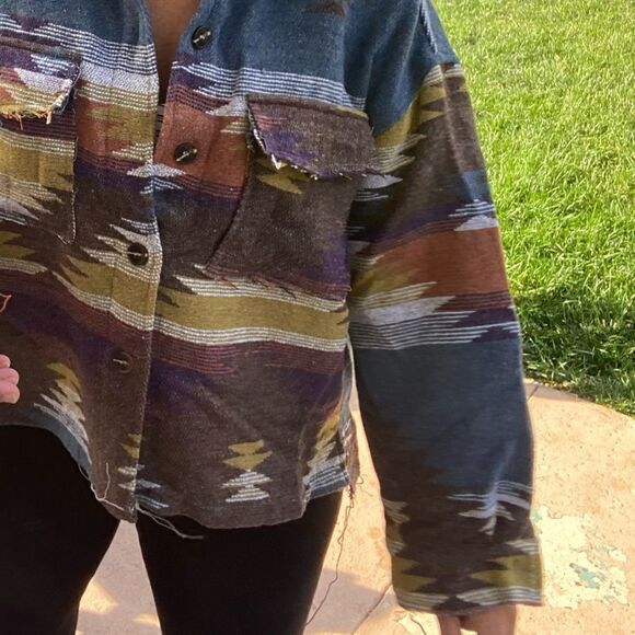 Distressed Aztec Shacket  - Picture 9 of 9